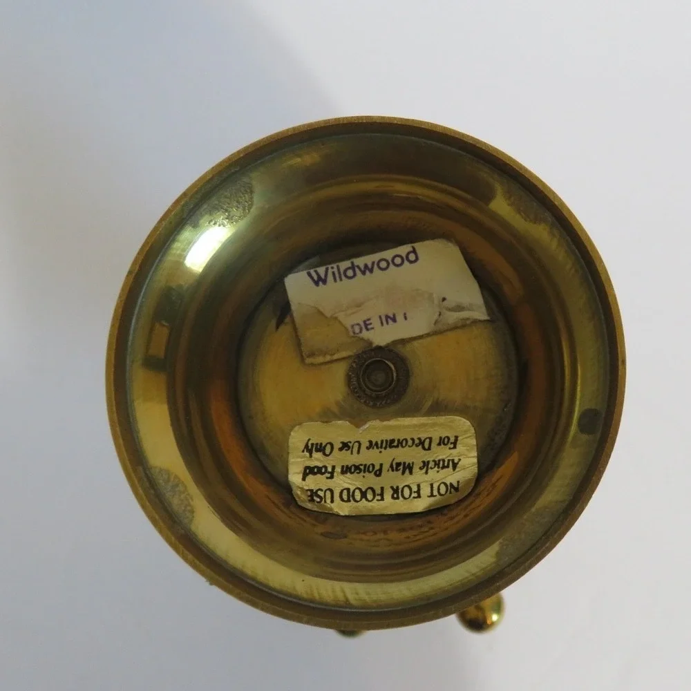 Wildwood Brass Vase Decorative Rope Detail‎ Flared Neck Mid Century Modern 7.5